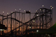 roller coaster at night 