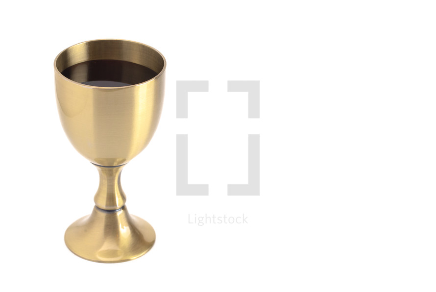 Wine for Holy Communion or the Lords Supper Isolated on a White Background