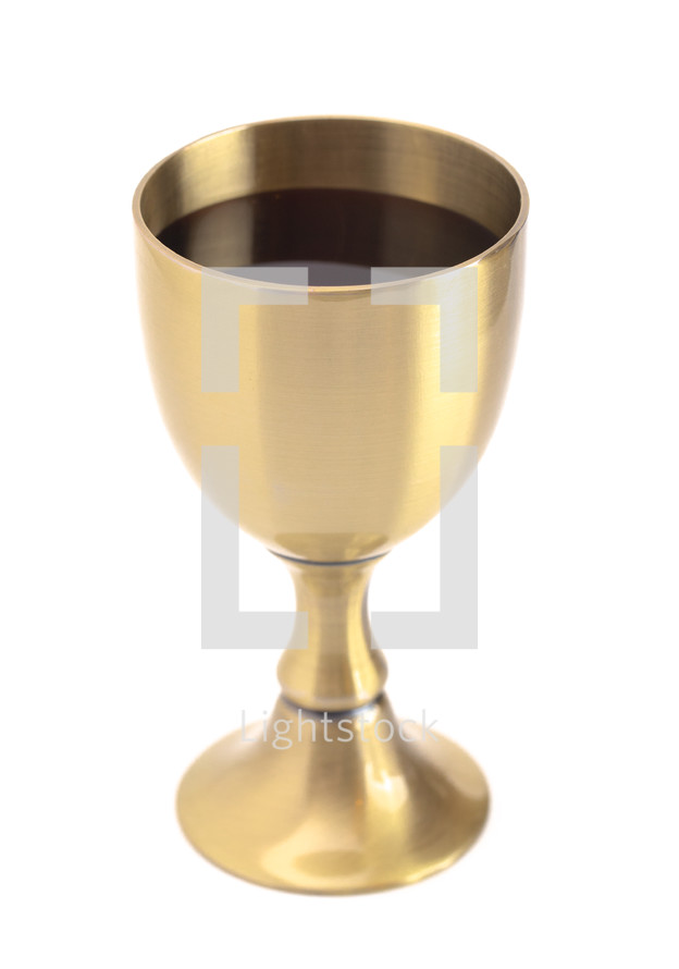 Wine for Holy Communion or the Lords Supper Isolated on a White Background