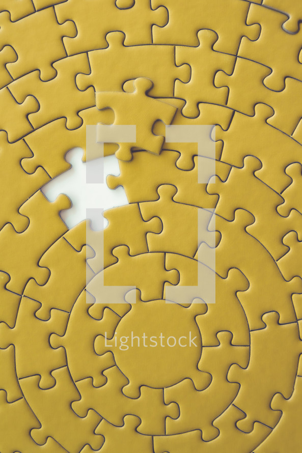 yellow circular puzzle background 