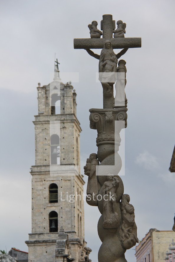 Crucifixion of Christ on a pillar 