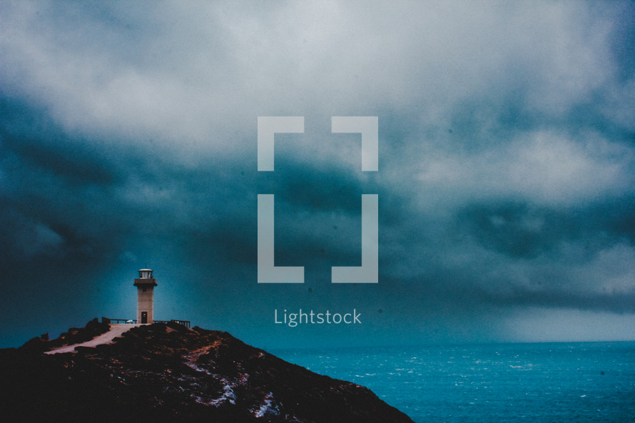 lighthouse in a storm 