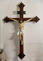 Crucifix hanging in a church 