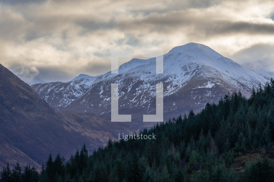 Ben Nevis with a moody sky, Fort William Scotland.