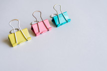 Colorful stationery clips
