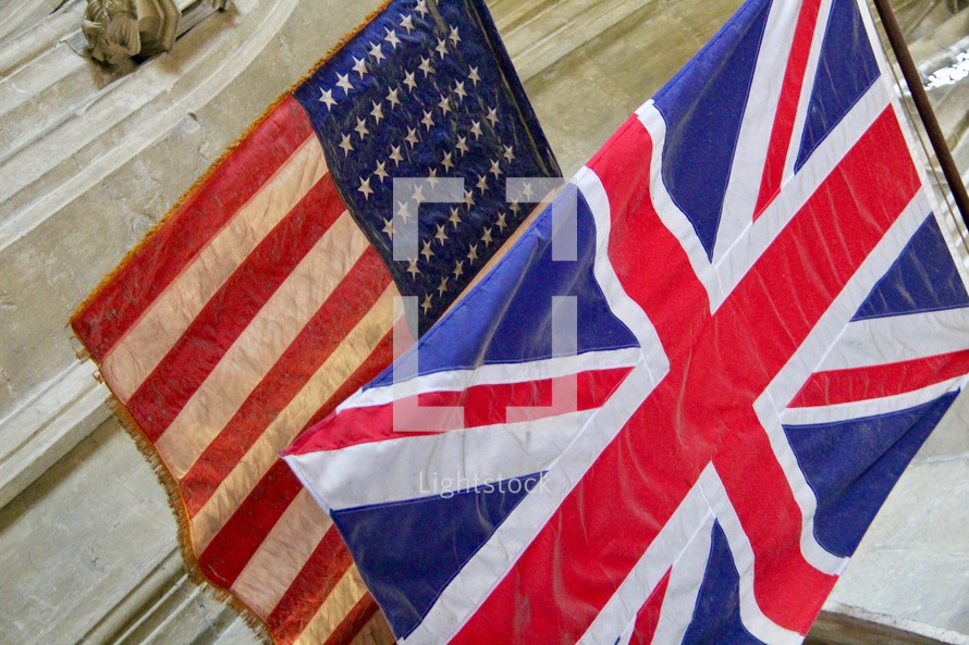 American and British flag 