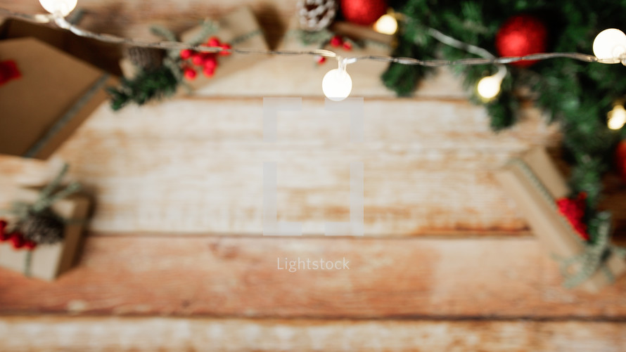 Blurred Christmas background with copy space