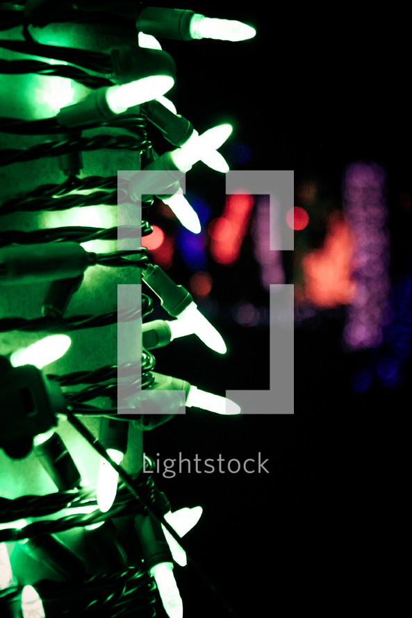 green Christmas lights 