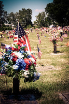 cemetery on Memorial Day