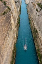 narrow canal and steep cliffs 