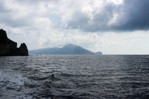 Amalfi Coast, Italy from Boat near Isle of Capri