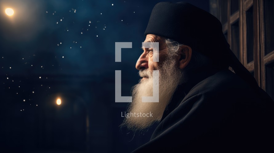 Enoch, Biblical Patriarch, looking at the stars