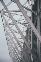 steel structural beams of a stadium 
