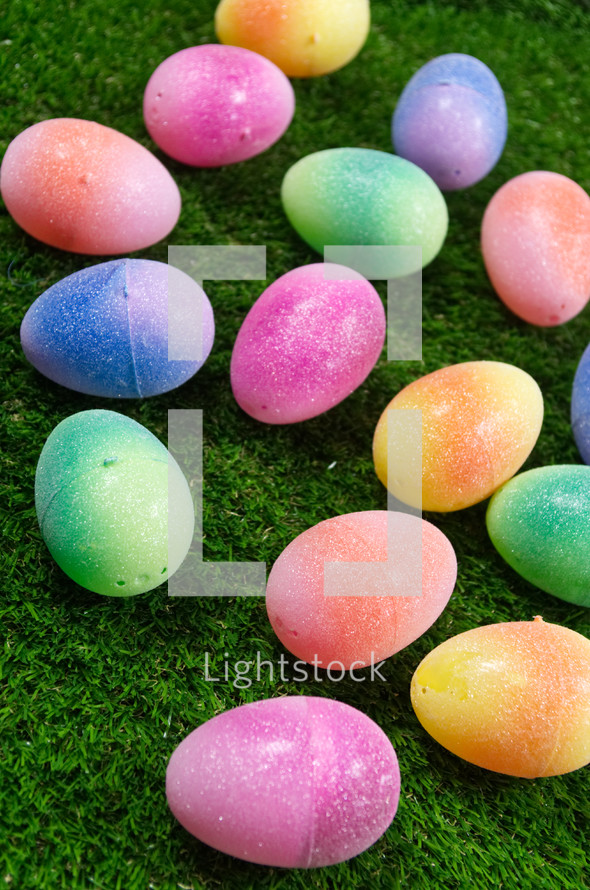 glittery Easter eggs 