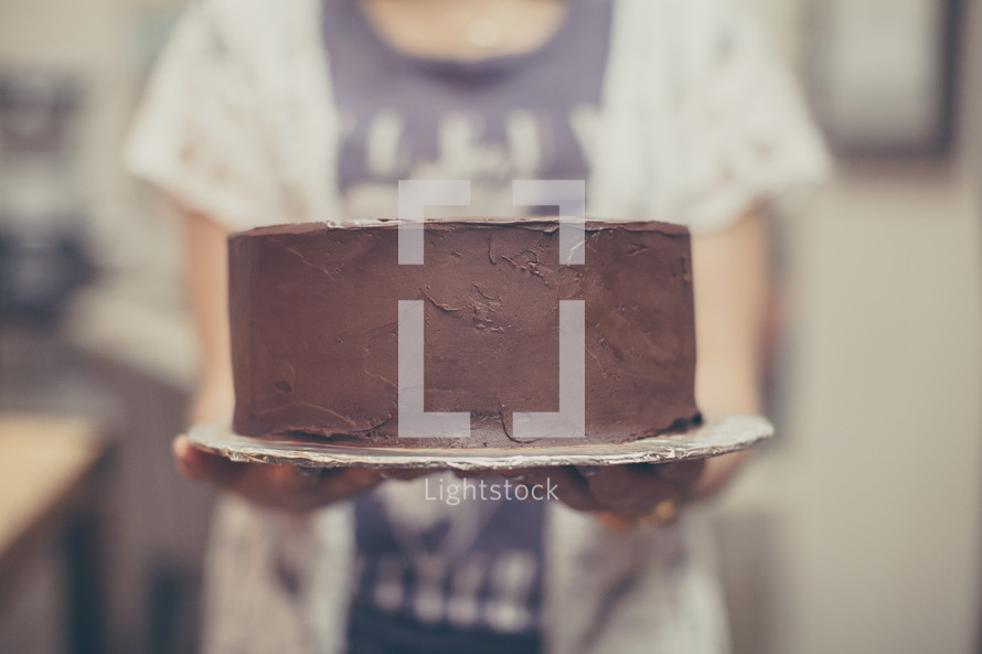 baking a chocolate cake 
