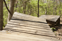 slopping wooden trail 