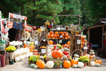 pumpkins and fall merchandise 