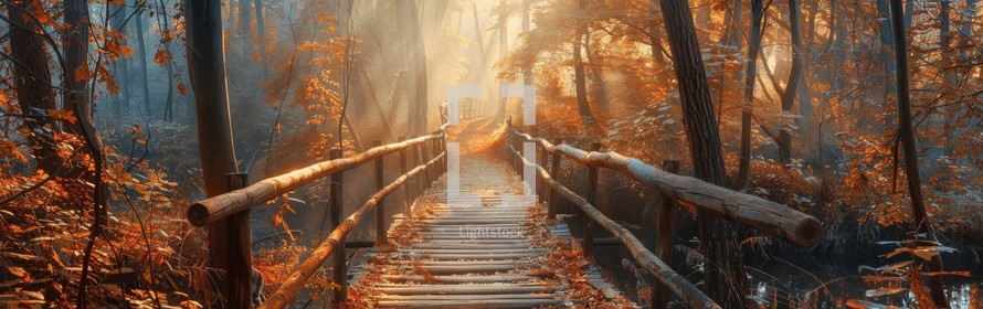 A painting depicting a winding path surrounded by trees in a dense forest setting. The path leads into the distance, disappearing among the foliage. Sunlight filters through the leaves overhead, casting dappled shadows on the forest floor.