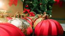 Christmas balls under the tree