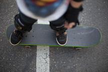 feet on a skateboard 