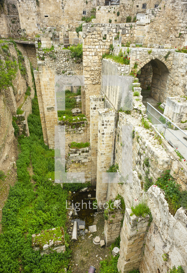 ancient ruins at the Pool of Bethesda where Jesus healed a man who was sick for 38 years