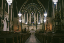 interior of a Catholic church 