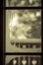 frost on a window pane 