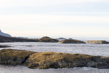 rocks along a shoreline 