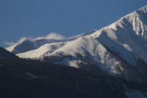 snow covered mountaintop 