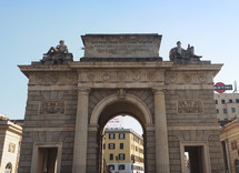 MILAN, ITALY - CIRCA APRIL 2018: The Porta Garibaldi city gates