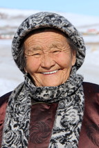 Mongolian christian old lady [For more like this search 'Ethnic Face']