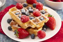 berries and waffles 