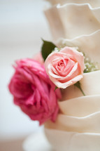 flowers on a wedding cake c