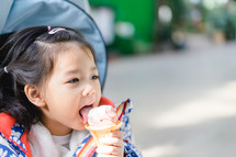 kid eating an ice cream cone