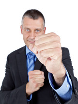 businessman with fists 