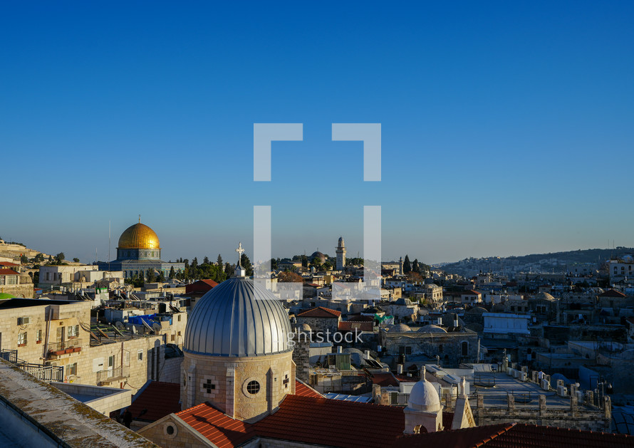 Cityscape of Jerusalem at Sunset