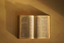 open Bible on a table, Psalm 32