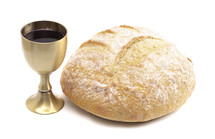 The Sacrament of Holy Communion on a white background 