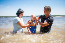 a child's baptism in water 