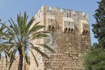 Part of the ancient walls of Jerusalem. Tower of Phasael.
