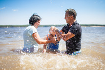 a child baptism in water 
