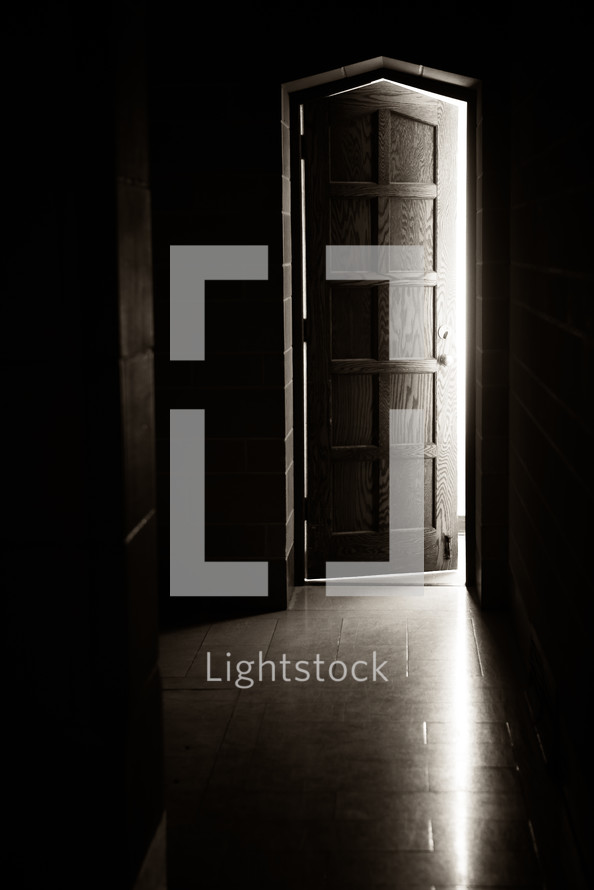 light from a cracked door 