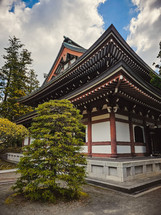 Traditional Building Of Japan Immersed In Nature 