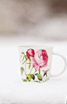 rose painted on a coffee mug 
