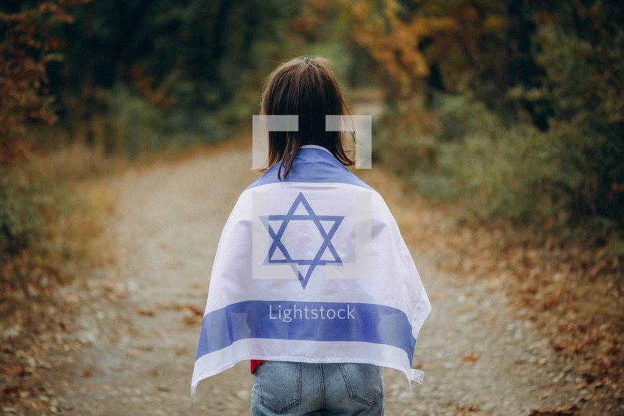 Prideful Girl with the Israeli Flag