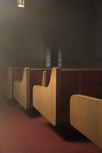 Empty Pew on the Inside of a Church Building