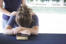Comforting a Distressed Woman During a Bible Study 