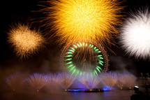 Fireworks for New Year celebration in London, UK.