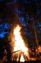 bonfire at night 