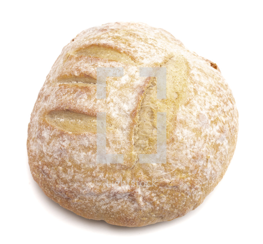 bread loaf on a white background 